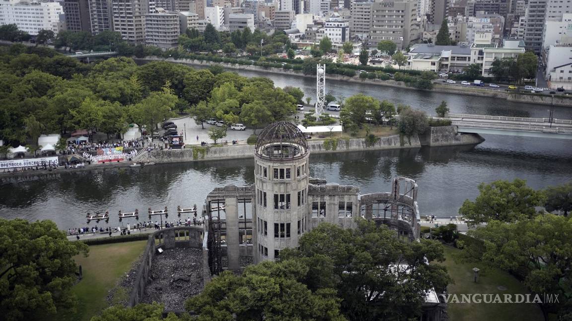 $!La Cúpula de la Bomba Atómica se ve desde arriba en el Parque Conmemorativo de la Paz en Hiroshima.