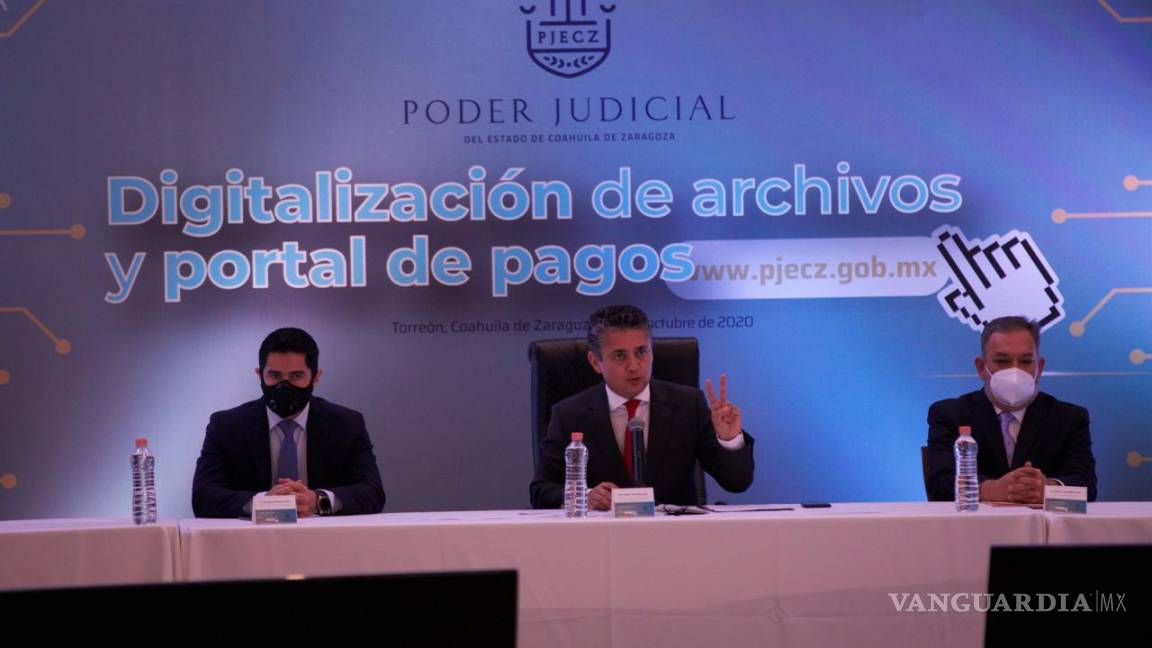 Presenta el Poder Judicial de Coahuila digitalización de archivos y portal de pagos