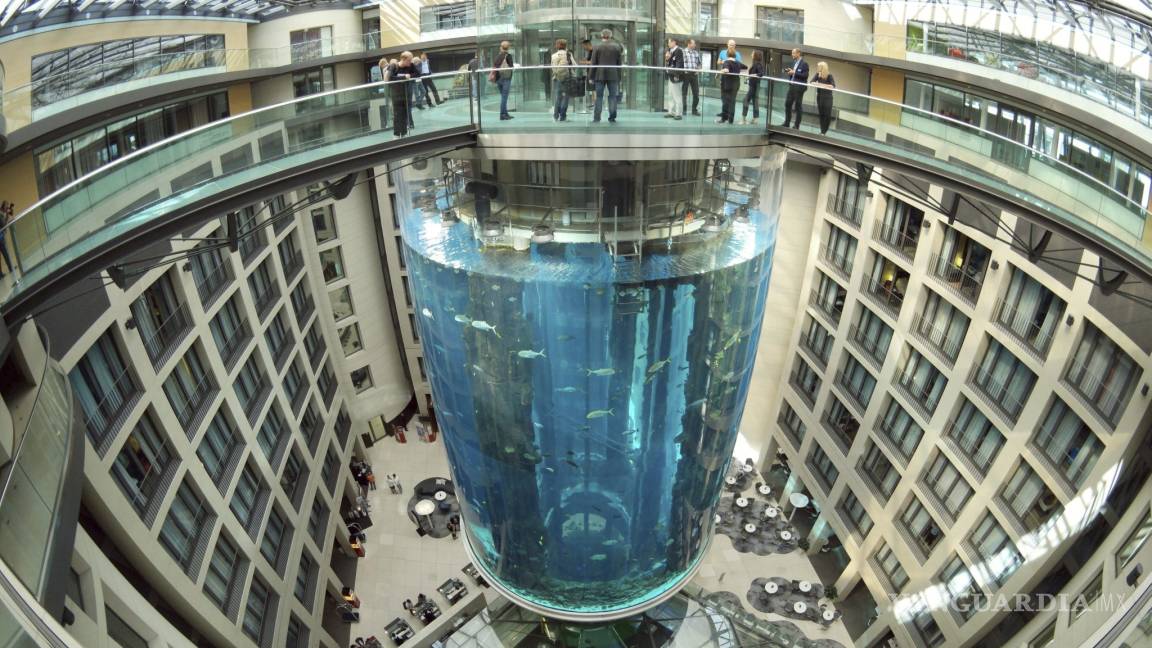 AquaDom, el acuario cilíndrico más grande del mundo