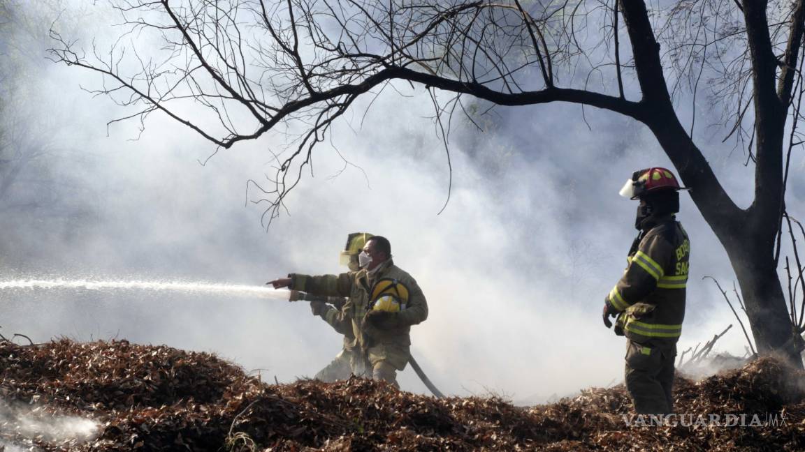 Controlan Bomberos incendio en arroyo de Ceballos, en Bosque Urbano de Saltillo