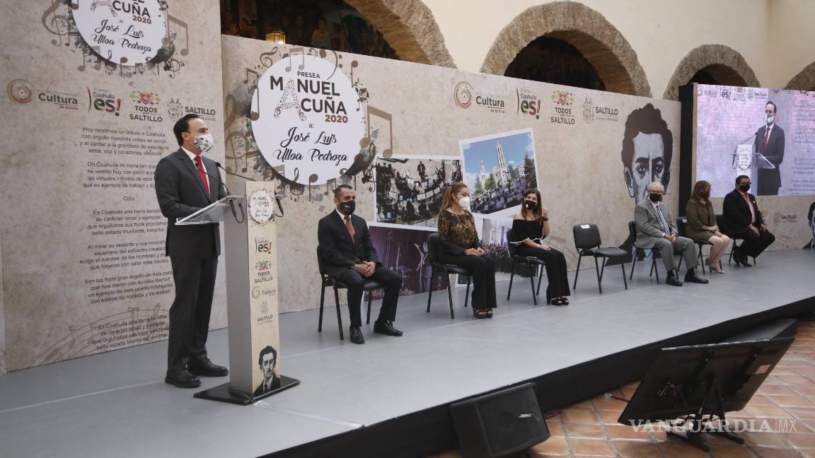 $!Reconocen a José Luis Ulloa, autor del Himno Coahuilense, con Presea Manuel Acuña