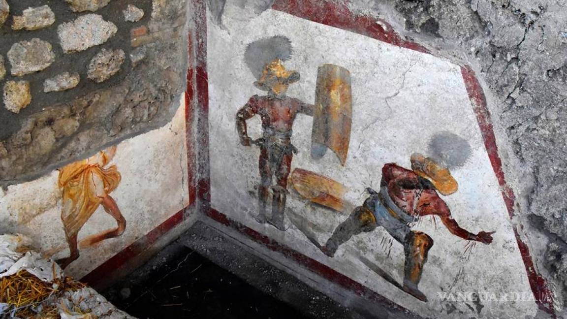 Una cruenta lucha entre dos gladiadores, último fresco hallado en Pompeya