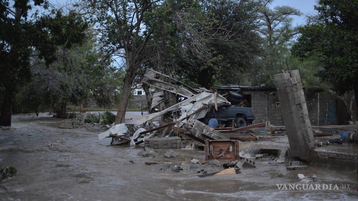 $!Tras fuertes lluvias se registraron desbordes de arroyos en la Región Carbonífera de Coahuila, donde el municipio de Múzquiz quedó prácticamente bajo el agua