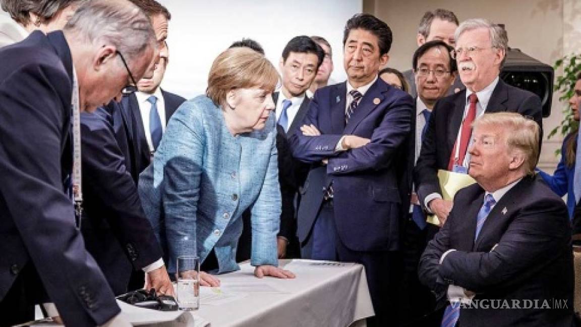 Esta foto resume la tensa reunión de los líderes del G7