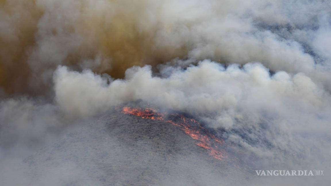 Causa cortocircuito incendio forestal en sierra de Saltillo