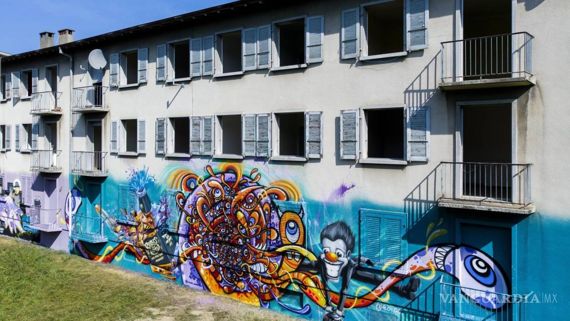 $!Mural en el distrito de Fontenette durante la novena edición de Pump Up The Jam, en Carouge, cerca de Ginebra, Suiza. EFE/EPA/Salvatore Di Nolfi