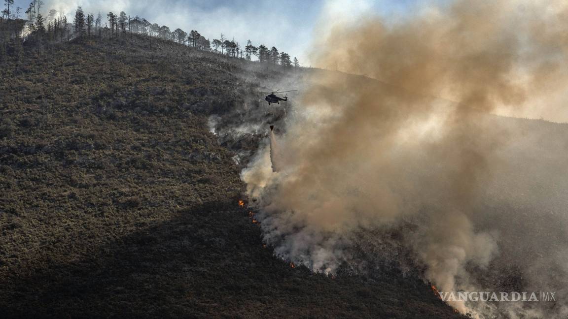 Bajo control 40% del incendio forestal de Arteaga