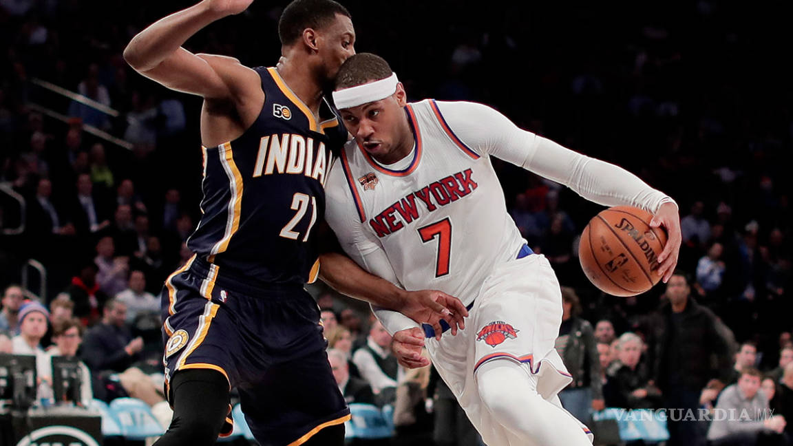 Carmelo masacró a Pacers, Knicks cortan mala racha