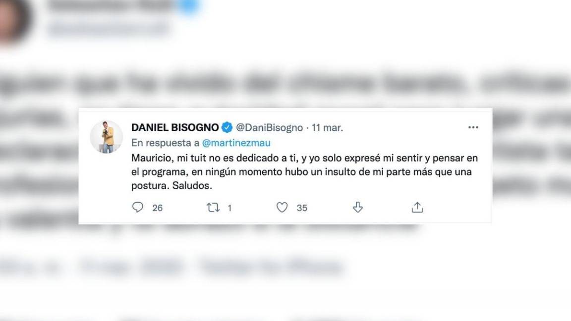 $!Daniel Bisogno aseguró que ‘nunca insultó’ a Mauricio Martínez.