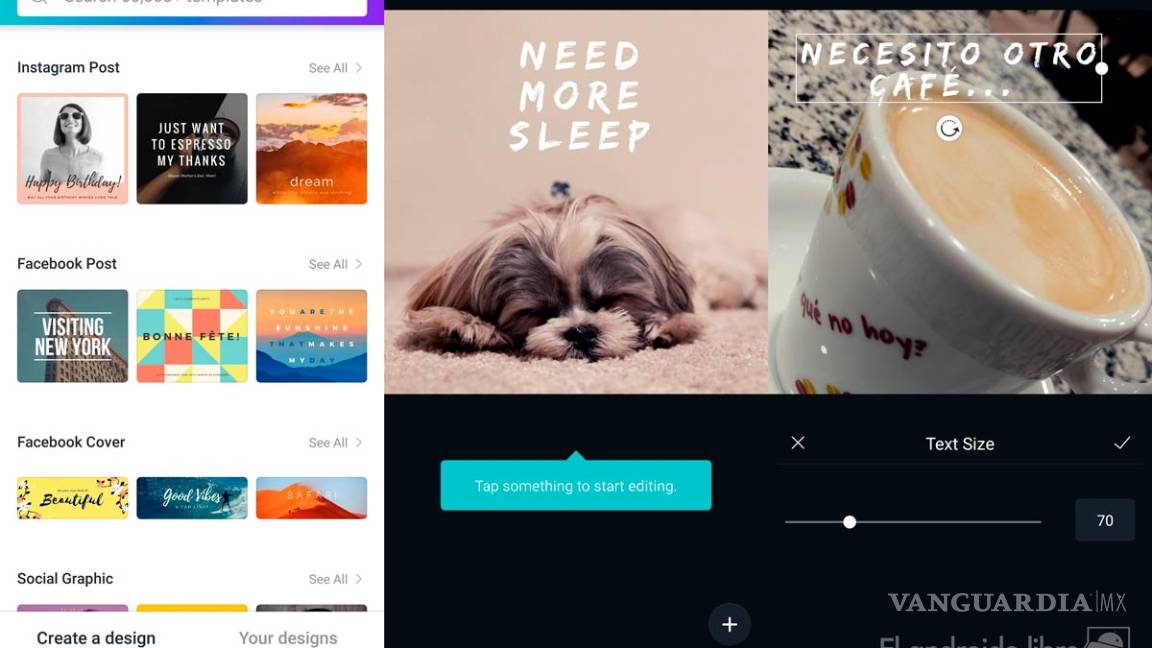 $!La plataforma de diseño gráfico Canva ha llegado a Android