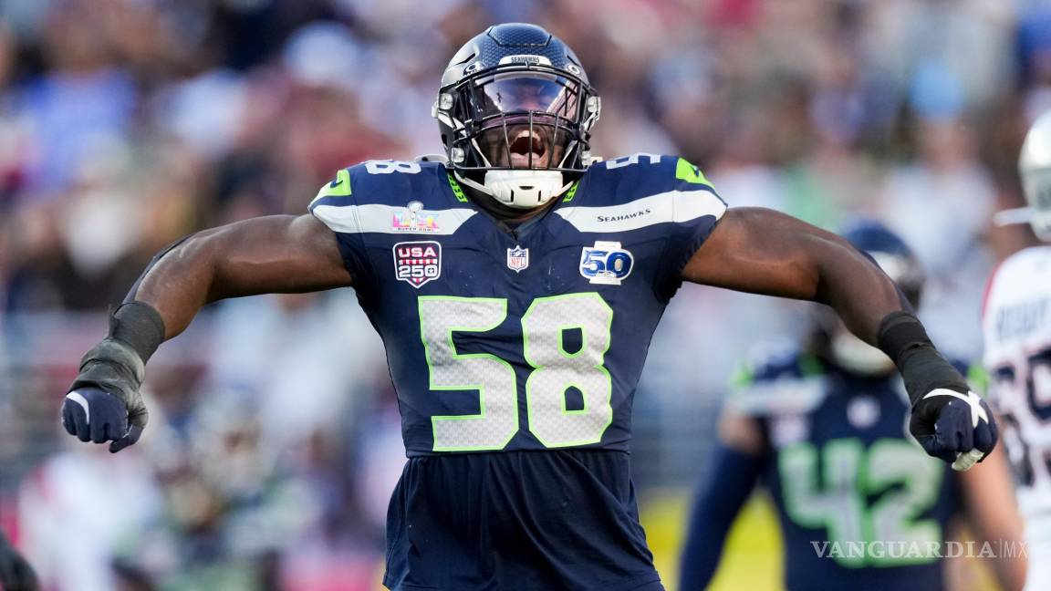$!La defensiva de los Seahawks de Seattle marcó el ritmo del Super Bowl LX, presionó constantemente a Drake Maye y anuló por completo a la ofensiva de los Patriots de Nueva Inglaterra durante la primera mitad.