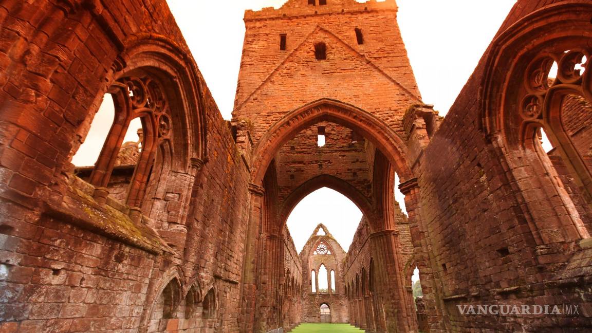 $!Sweetheart Abbey, monasterio cisterciense en ruinas, en Kirkcudbrightshire, Escocia, Reino Unido.