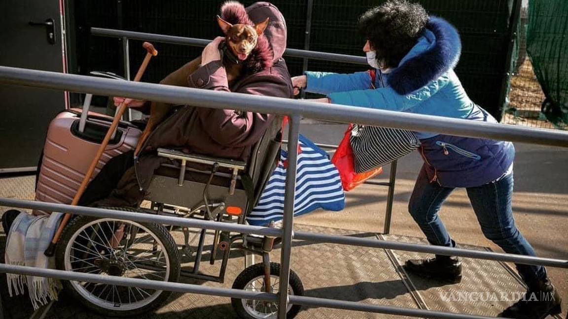 $!Perros y gatos de diversas razas acompañan a sus dueños durante la huída.