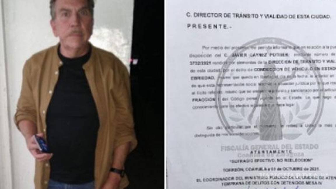 Detienen a ministro de la Suprema Corte en Torreón por conducir en estado de ebriedad