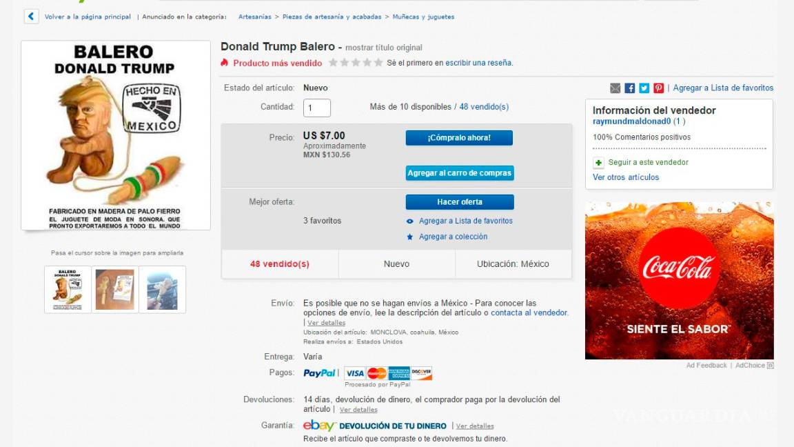 $!Artesanos de Cuatrociénegas crean curioso balero de Donald Trump