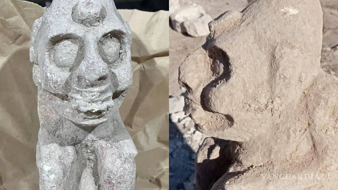 Encuentran terrorífica escultura de la muerte en obras del Tren Maya (fotos)