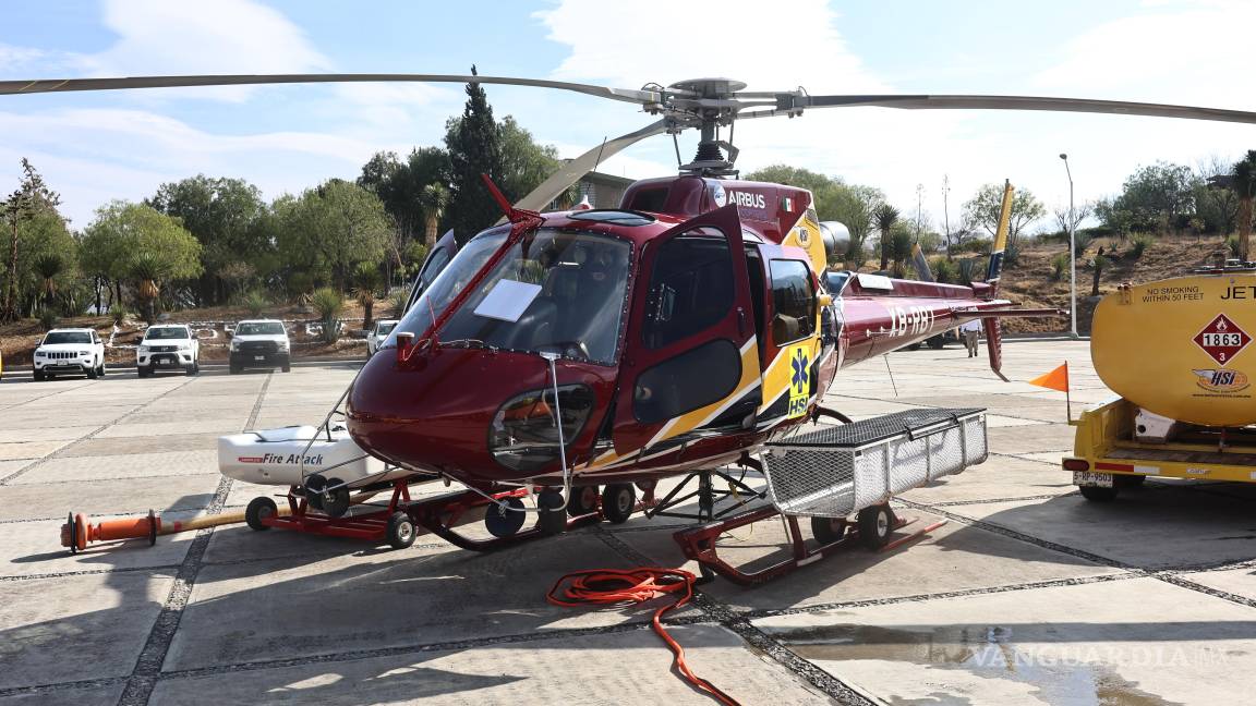 $!Para el combate aéreo de incendios se dispondrá de tres aeronaves, entre ellas un helicóptero Bell-212 con helibalde con capacidad de hasta 2 mil litros de agua.