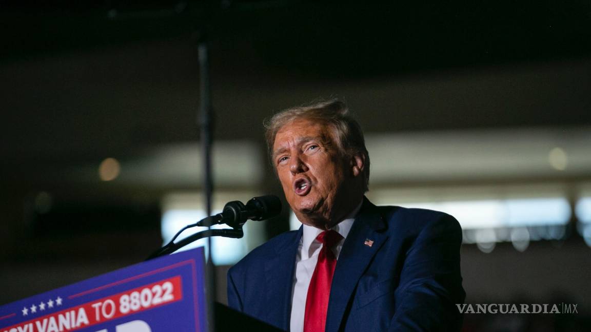$!El expresidente Donald Trump durante un mitin en Erie, Pensilvania, el 29 de julio de 2023.