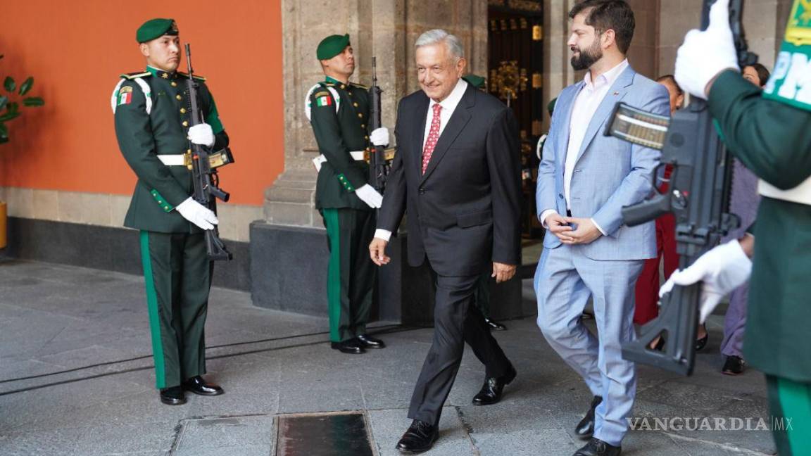 López Obrador recibe al presidente de Chile, Gabriel Boric, en Palacio Nacional