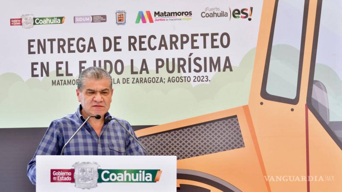 Entrega gobernador Miguel Riquelme obras de pavimentación y rehabilitación en Matamoros, Coahuila