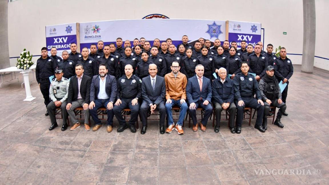 Tiene Policía de Monclova 40 nuevos elementos; se gradúan cadetes de la Academia