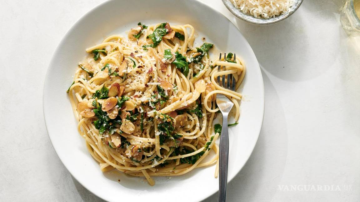 $!Receta 2: Pasta mantecosa de limón con almendras y rúcula.