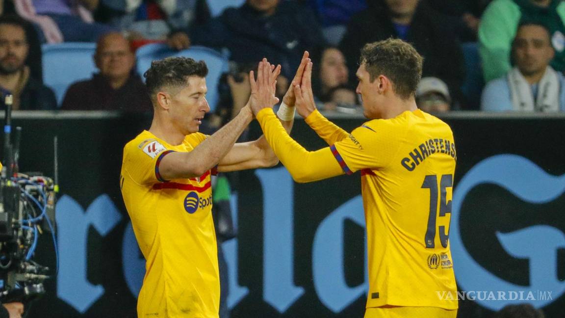 Doblete de Lewa y el Barça vence al Celta de Vigo