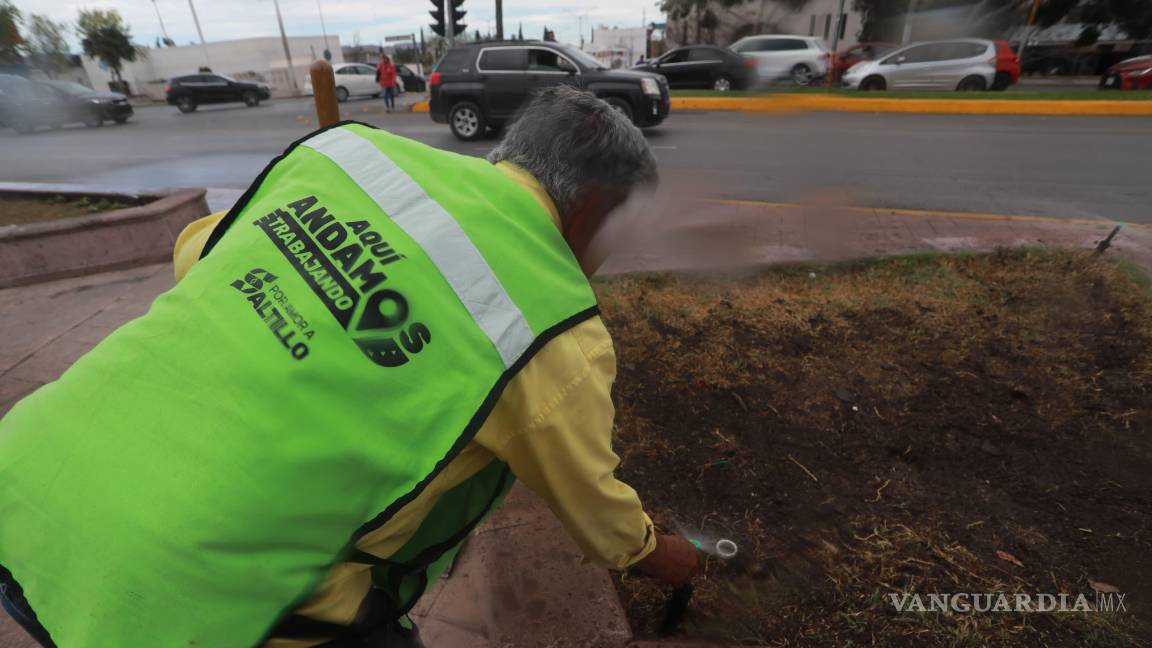$!El sistema de riego de la Plaza del Congreso es rehabilitado para garantizar el mantenimiento de sus áreas verdes.