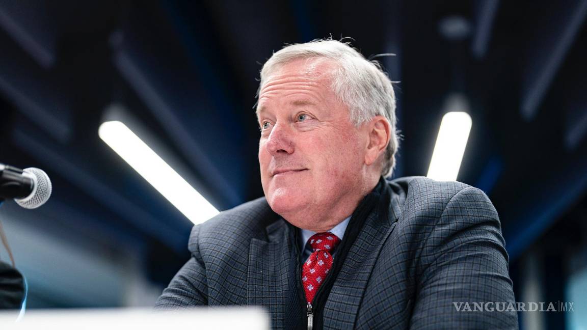 $!Mark Meadows, exjefe de gabinete de la Casa Blanca, durante un foro en Washington.