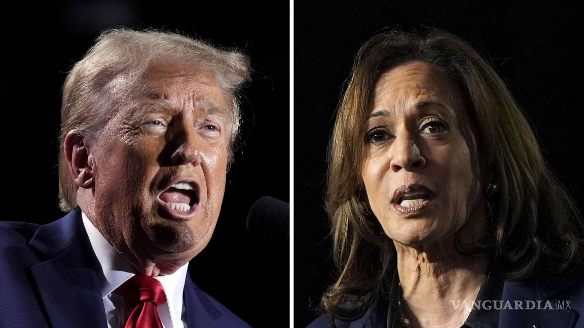 $!Donald Trump, a la izquierda, en un mitin de campaña en Detroit, y Kamala Harris en un mitin de campaña en Green Bay, Wisconsin.