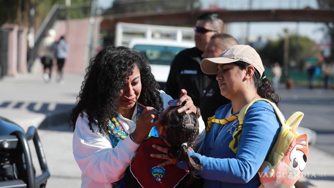 $!Niñas y niños participaron en actividades organizadas por la Policía Cibernética, como pintacaritas, promoviendo la cercanía con la comunidad.