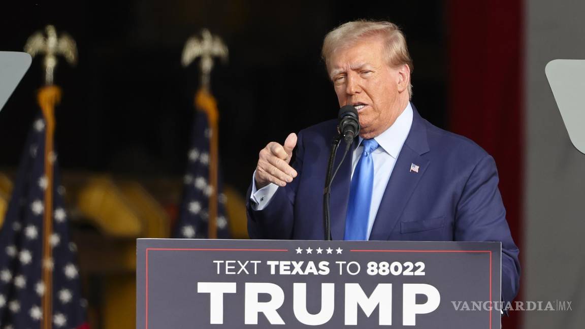 $!El expresidente estadounidense Donald Trump habla durante un evento de Trendsetter Engineering en Houston, Texas.