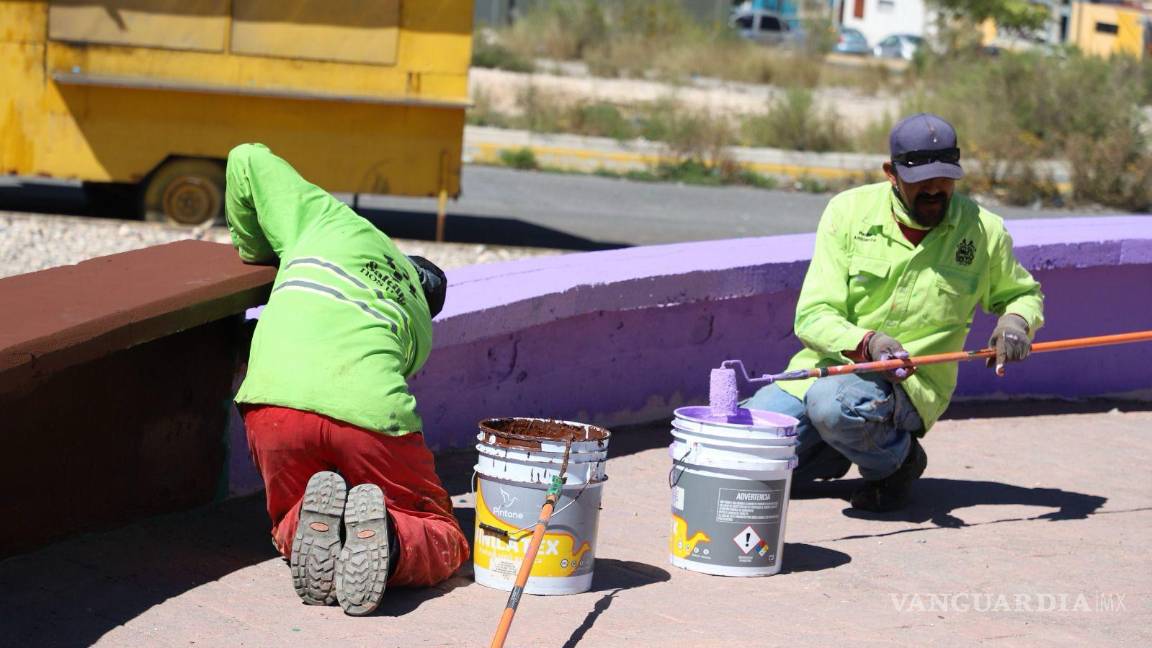 $!A través del programa “Saltillo Me Gusta de Colores”, cuadrillas municipales han llevado a cabo intervenciones en plazas públicas de seis colonias, brindando una nueva vida a estos lugares.