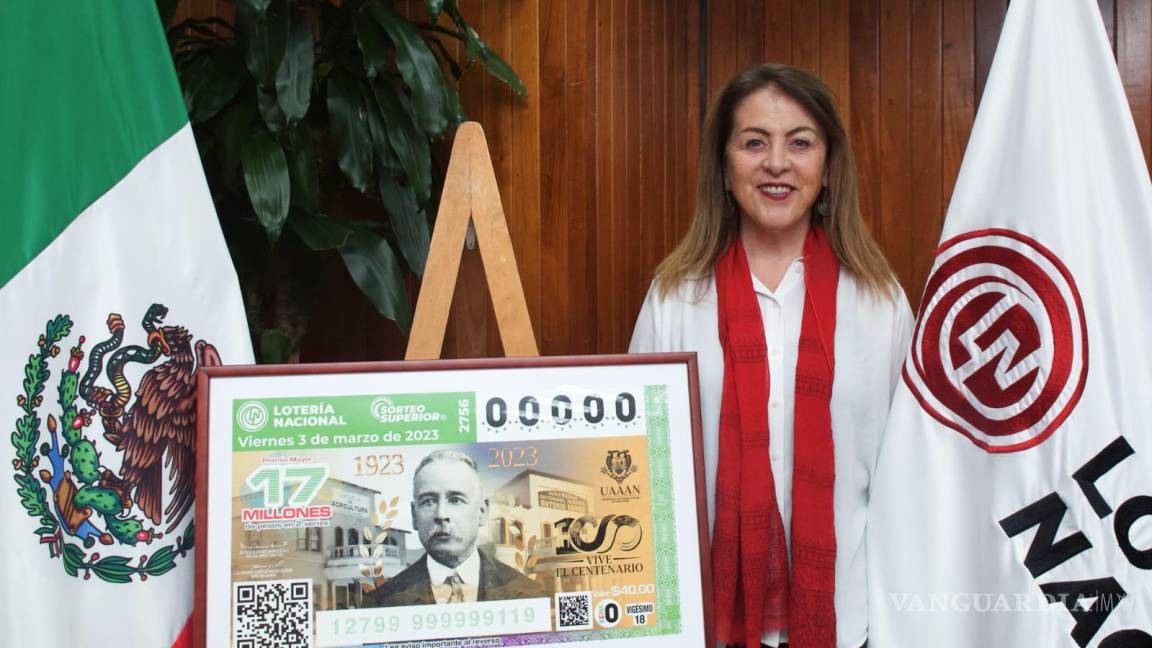 Devela Lotería Nacional billete alusivo al centenario de la UAAAN