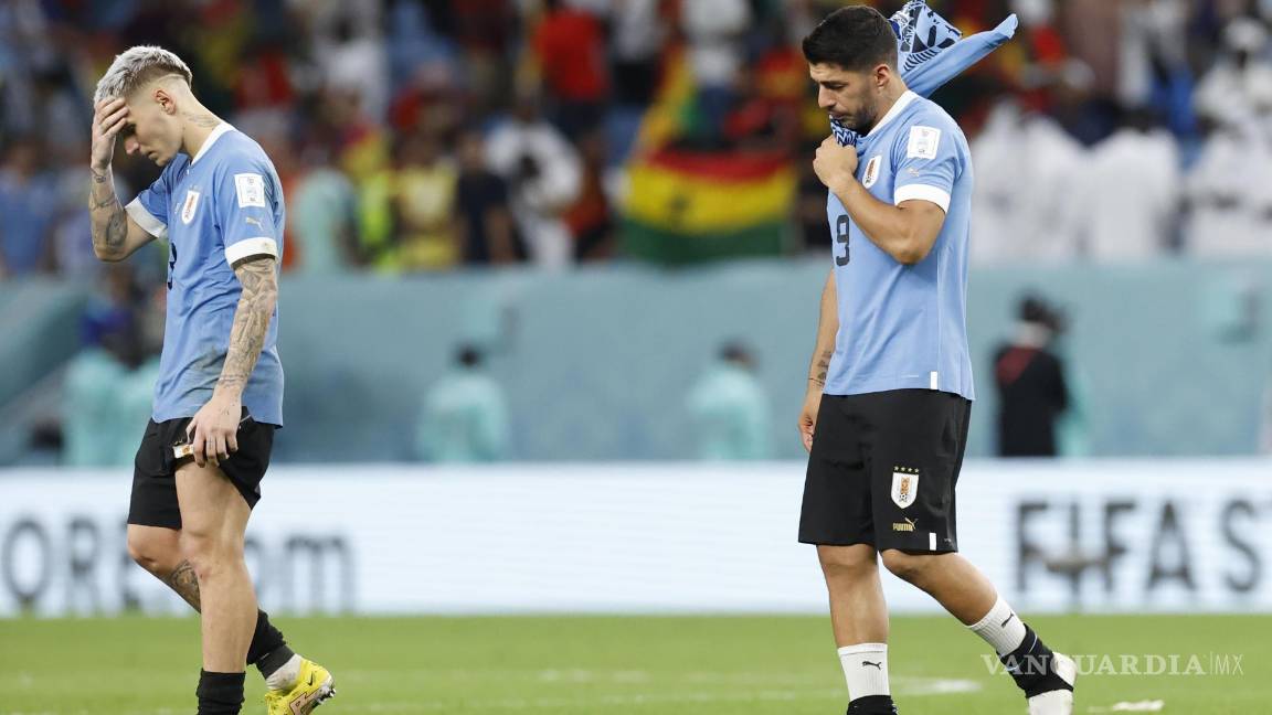 $!Luis Suárez se mostró afectado con la eliminación de Uruguay en medio del drama.