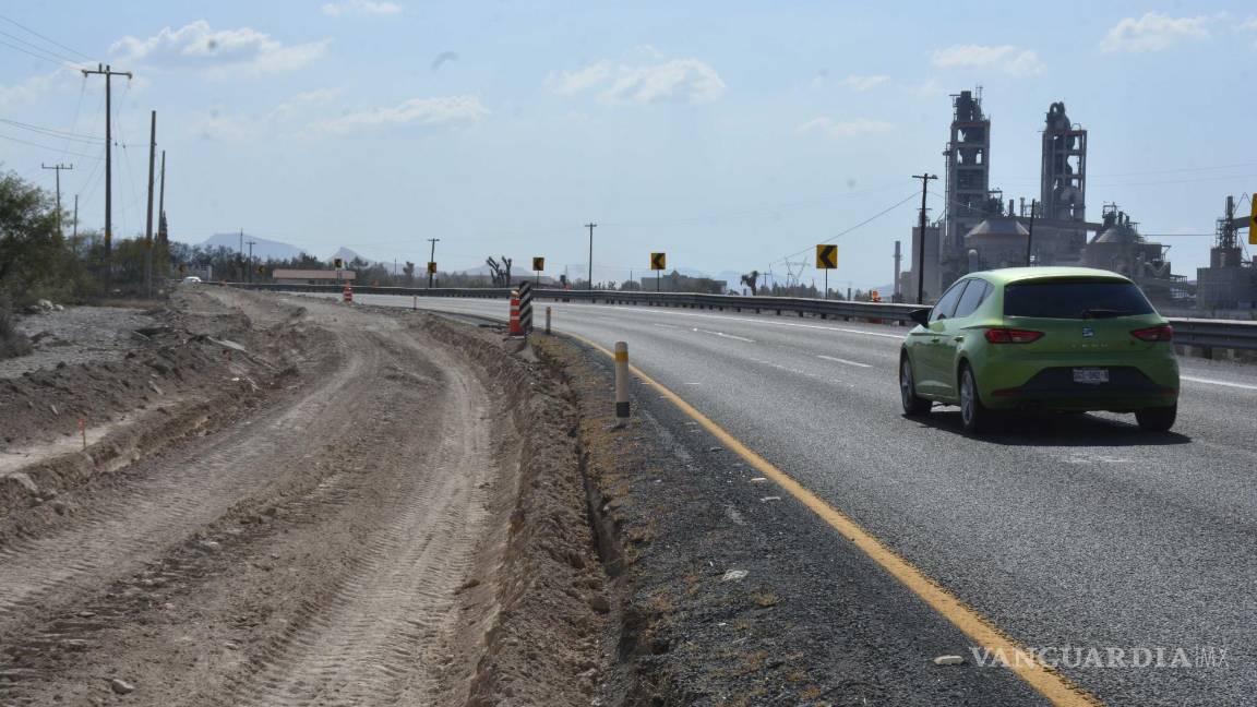 Inician obras en carretera Saltillo-Monterrey; podría tratarse de un tercer carril