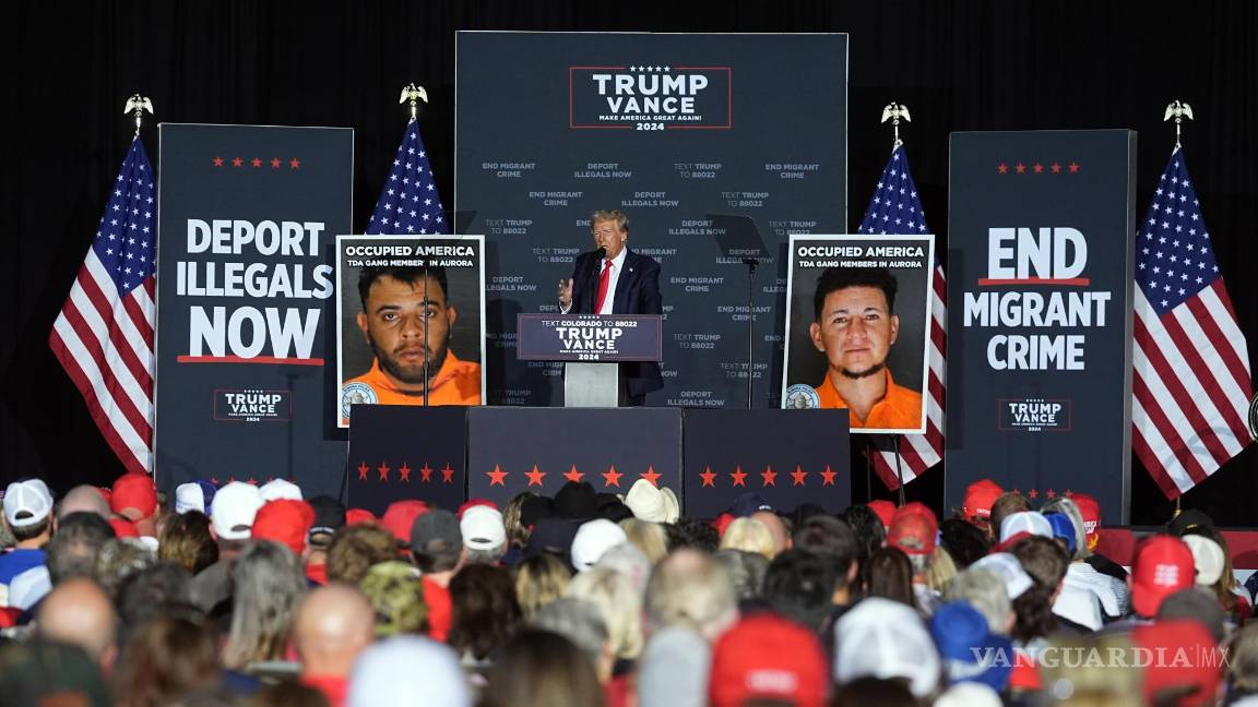 $!Donald Trump, habla durante un mitin de campaña en el Gaylord Rockies Resort y Centro de Convenciones el viernes 11 de octubre de 2024, en Aurora, Colorado.