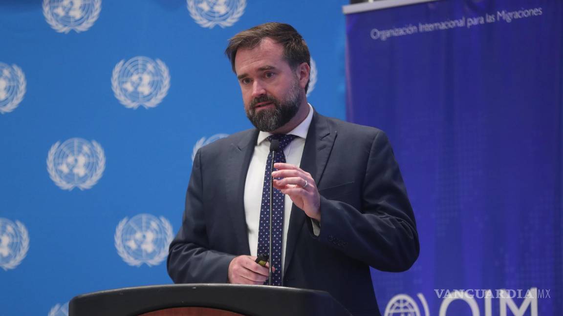 $!El jefe de misión adjunto de la Organización Internacional para las Migraciones (OIM) en México, Jeremy MacGilivray enla conferencia de prensa.