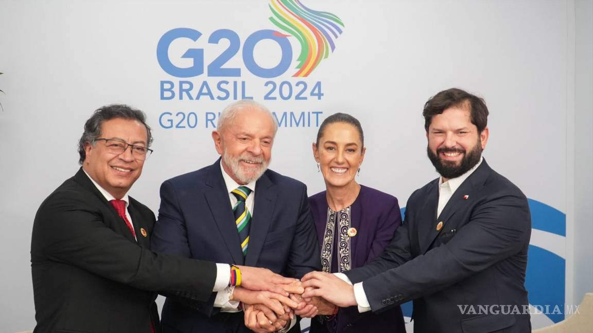 ¡América Latina unida! Sheinbaum comparte foto con Lula da Silva, Boric, y Petro; esta es la imagen oficial de la G20