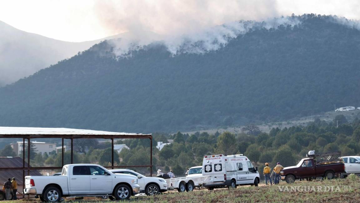 Se extiende incendio en Cañón de la Coyotera en la Sierra de Arteaga por fuertes ráfagas de viento