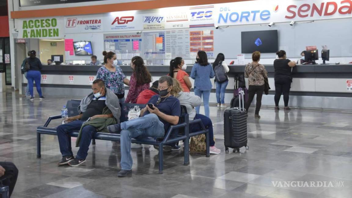 Incrementa demanda en viajes hasta 60% en Central de Autobuses de Saltillo; y los costos suben