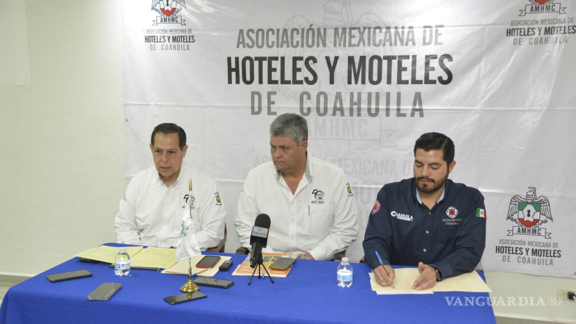 Hoteleros suscriben convenio de colaboración con Protección Civil de Coahuila