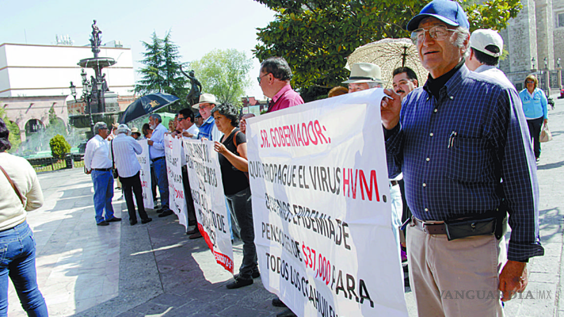 Enésima protesta de jubilados de Coahuila contra nueva Ley de Pensiones