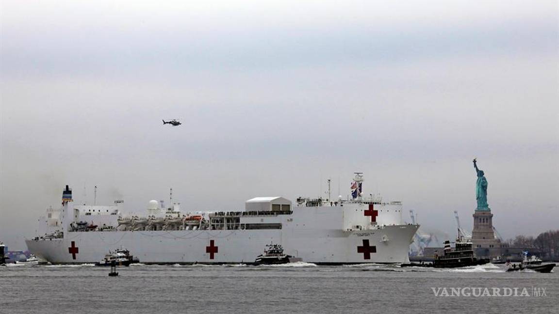 $!Coronavirus: Llega un buque hospital a Nueva York para reforzar la lucha contra el COVID-19