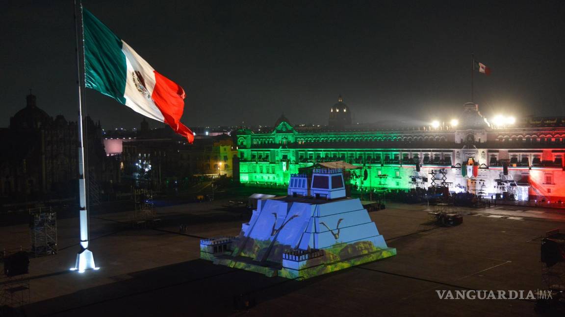 $!Antes de finalizar con el protocolo, se presentaron dos video mappings: uno sobre la escultura del Templo Mayor