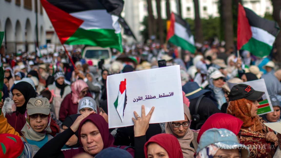 Protestan en Marruecos contra ‘acuerdo del siglo’, reclaman que ‘palestina no está en venta’
