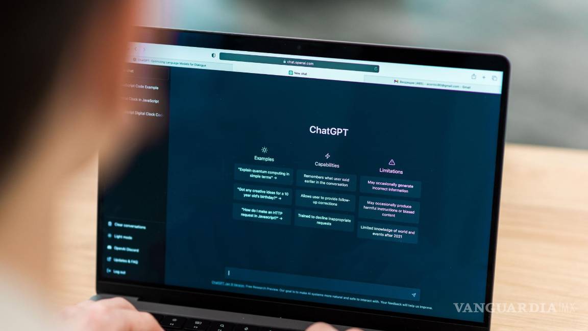 $!Usuaria de ChatGPT comunicándose con la IA mediante un ordenador portátil.