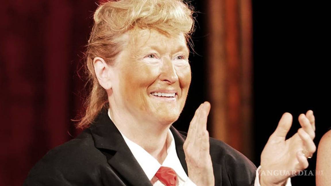 Meryl Streep se pinta la cara de naranja y parodia a Donald Trump sobre el escenario