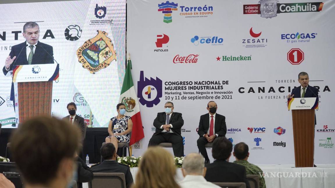Gobernador Miguel Riquelme inaugura en Torreón el Congreso Nacional de Mujeres Industriales de CANACITRA