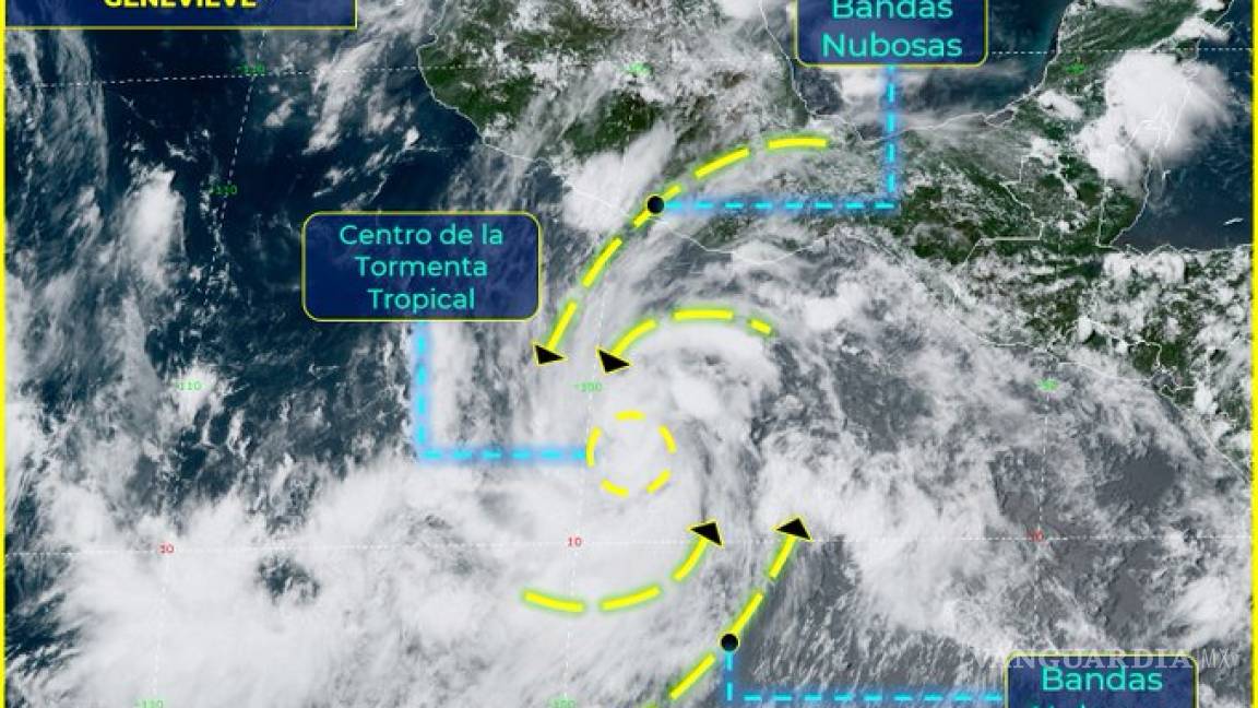 Tormenta tropical ‘Genevieve’ se forma, provocará lluvias en cuatro estados